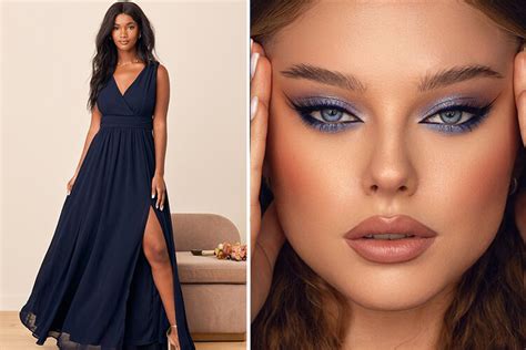 makeup for navy blue dress